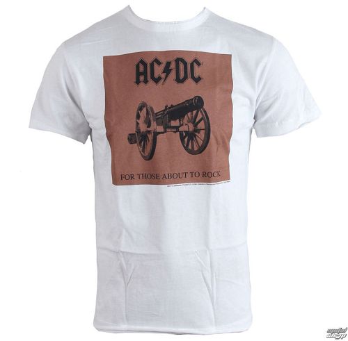 tričko pánske AC/DC - About To Rock - White - AMPLIFIED - ZAV210ARC