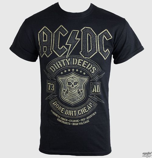tričko pánske AC/DC - BLACK DONE CHEAP - BLACK - LIVE NATION - PEACDC3891