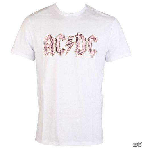 tričko pánske AC/DC - CLASSIC LOGO WHITE RED - AMPLIFIED - AV210ACS