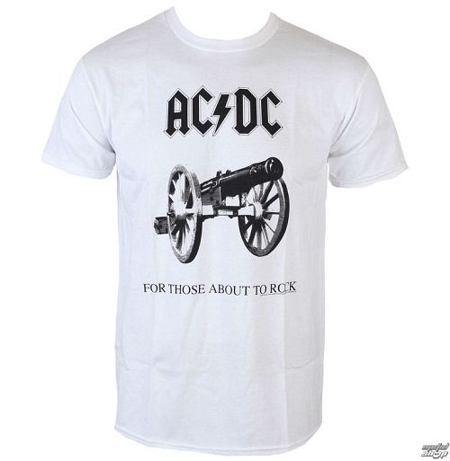 tričko pánske AC/DC - For Those about to rock - WHT - LOW FREQUENCY - ACTS05004