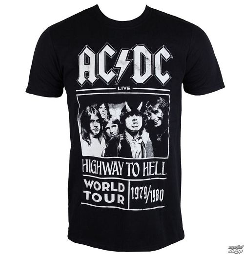 tričko pánske AC/DC - Highway To Hell - World Tour 1979/80 - Black - ROCK OFF - ACDCTTRTW01MB