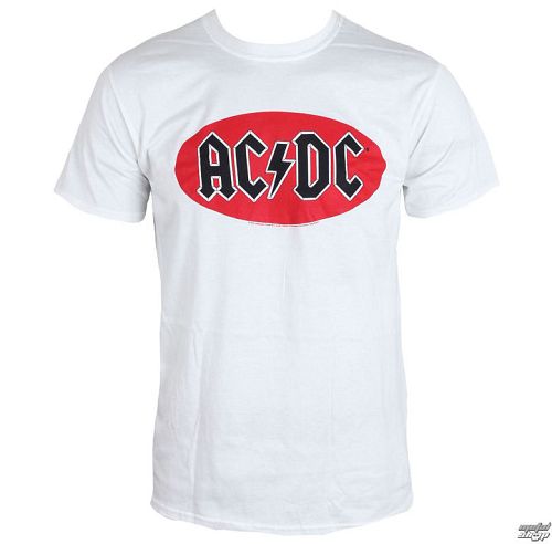 tričko pánske AC/DC - Oval Logo - WHITE - LIVE NATION - PE12155TS