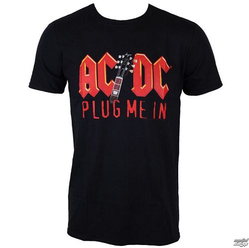 tričko pánske AC/DC - Plug me in with Angus Young - BLK - LOW FREQUENCY - ACTS050012
