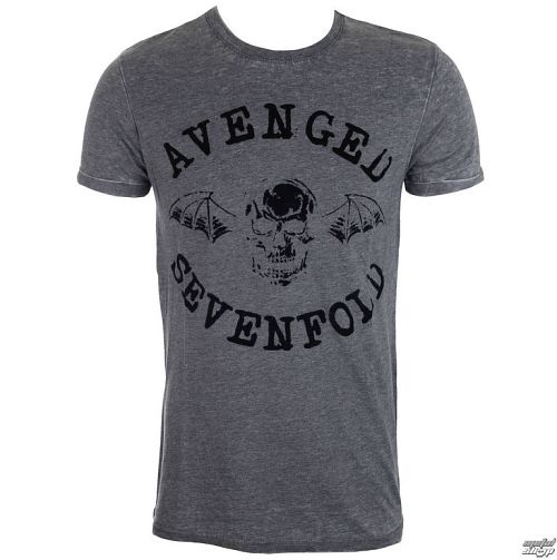 tričko pánske Avenged Sevenfold - Classic Deathbat Acid Wash - ROCK OFF - ASTS19MG