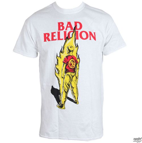 tričko pánske BAD RELIGION - Flame - WHITE - LIVE NATION - PE12157TS