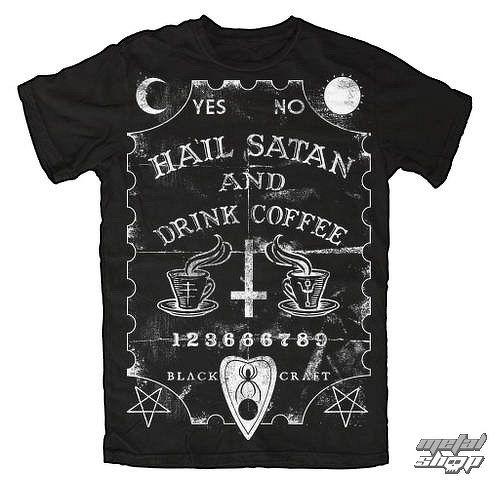 tričko pánske BLACK CRAFT - Hail Satan & Drink Coffee - Black - MT014HE