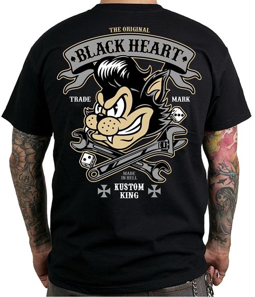 tričko pánske BLACK HEART - BH KUSTOM KING - BLACK - 001-0127-BLK