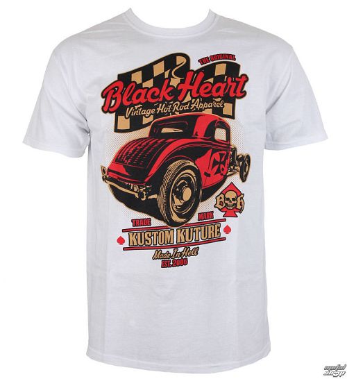 tričko pánske BLACK HEART - BONNEVILLE ROD - WHITE - 001-0096-WHT