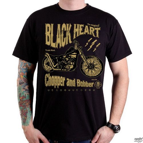 tričko pánske BLACK HEART - Chopper And Bobber - Black - BH079