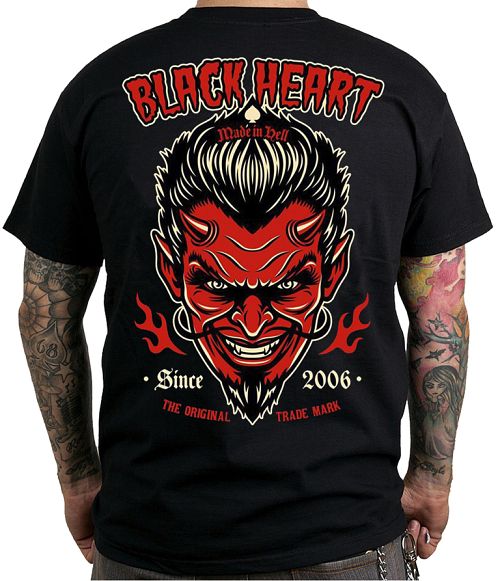 tričko pánske BLACK HEART - DEVIL SKULL - BLACK - 001-0111-BLK