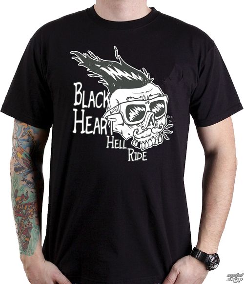 tričko pánske BLACK HEART - HELL RIDE - BLACK - 001-0068-BLK