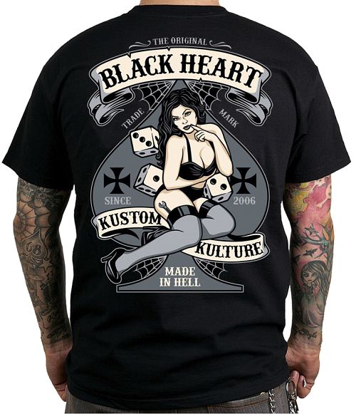 tričko pánske BLACK HEART - HOT ROD BELL - BLACK - 001-0121-BLK
