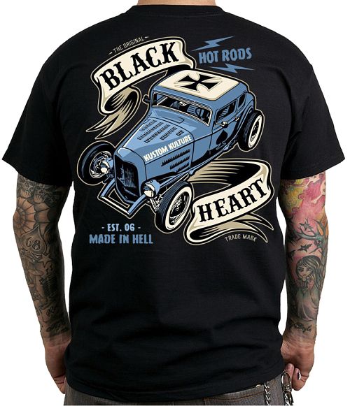 tričko pánske BLACK HEART - HOT ROD BRUISER - BLACK - 001-0122-BLK