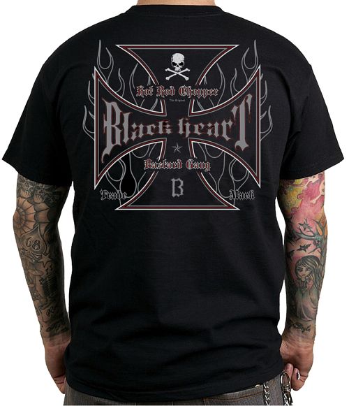 tričko pánske BLACK HEART - HOT ROD CROSS - BLACK - 001-0103-BLK