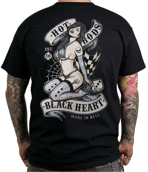 tričko pánske BLACK HEART - LOLA - BLACK - 001-0117-BLK