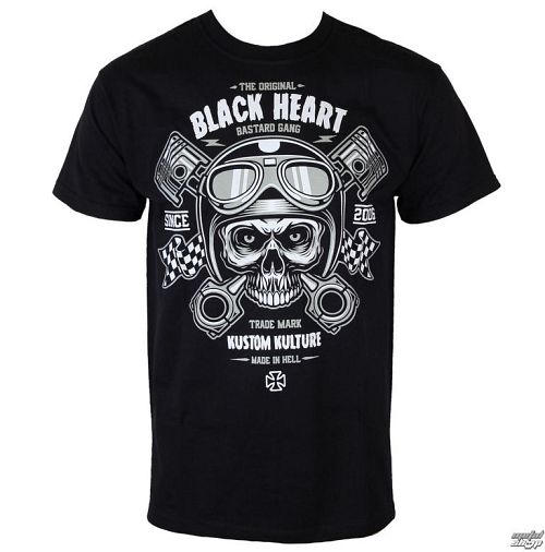 tričko pánske BLACK HEART - Piston Skull - BLK - BH151