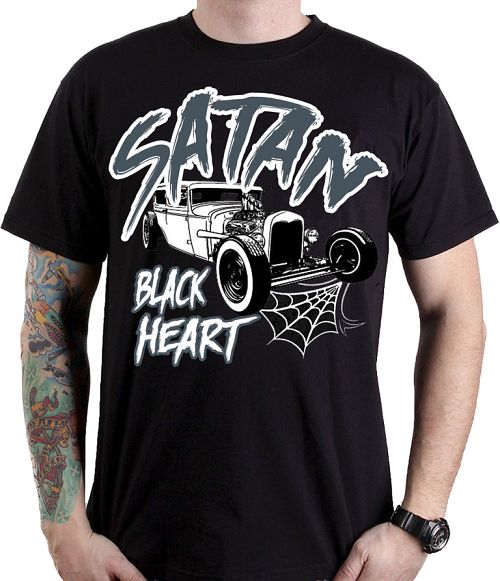 tričko pánske BLACK HEART - SATAN - BLACK - 001-0097-BLK
