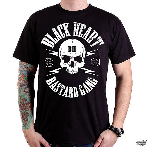 tričko pánske BLACK HEART - Skull - Black