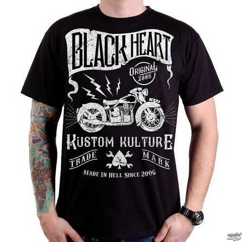 tričko pánske BLACK HEART - Vintage Bike - Black - BH075