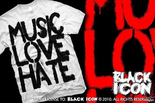 tričko pánske BLACK ICON - Music, Love - White - MICON103