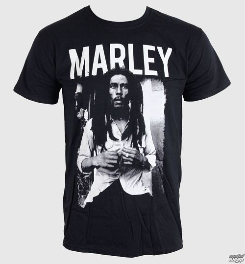 tričko pánske Bob Marley - Black & White - Blk - BRAVADO EU - BMATS04MB