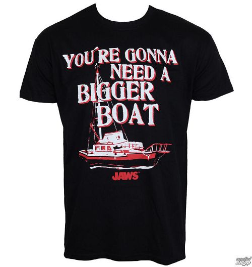 tričko pánske Čelisti - Bigger Boat - Black - HYBRIS - UV-1-JAWS006-H61-5-BK