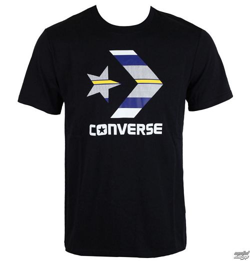 tričko pánske CONVERSE - Star Chevron Stripe Fill - Black - 10003906-A01