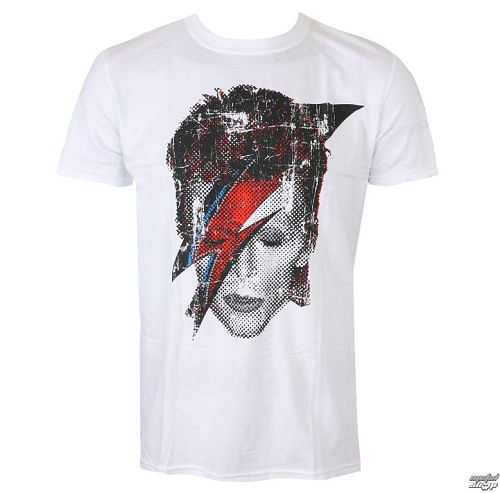 tričko pánske David Bowie - Halftone Flash Face - White - ROCK OFF - BOWTS17MW