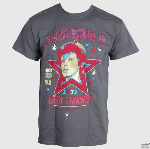 tričko pánske David Bowie - Santa Monica - Charcoal - LIVE NATION - RTBOW1007