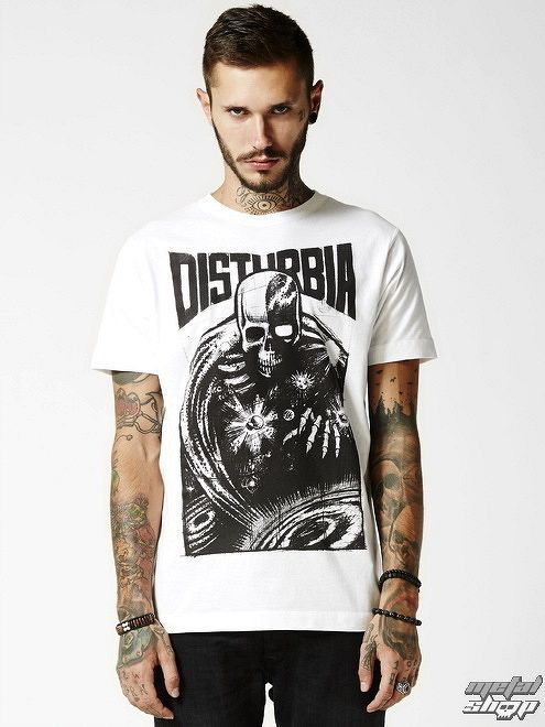 tričko pánske DISTURBIA - Doom - White - DIS407