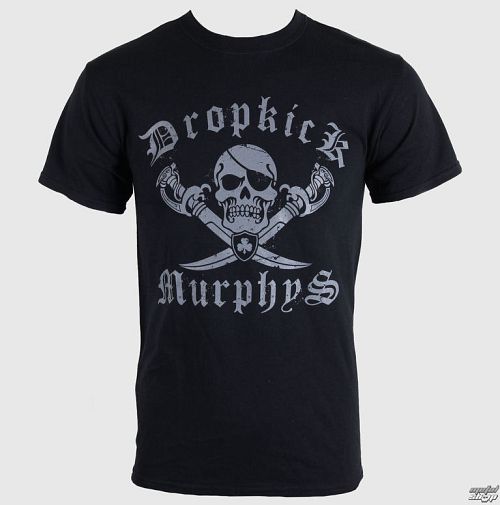 tričko pánske Dropkick Murphys - Jolly Roger - Black - KINGS ROAD - 00302
