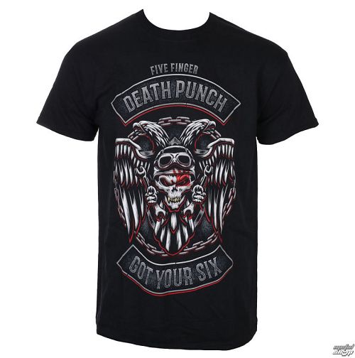 tričko pánske Five Finger Death Punch - Biker Badge - Black - ROCK OFF - FFDPTS21MB