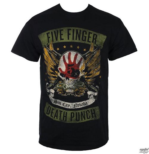 tričko pánske Five Finger Death Punch - Locked & Loaded - Black - ROCK OFF - FFDPTS19MB