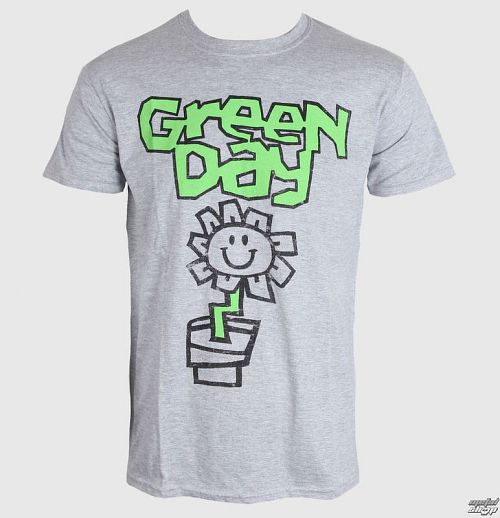 tričko pánske Green Day - Flower Pot - Grey - ROCK OFF - GDTS10MG