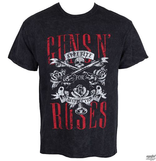 tričko pánske Guns N Roses - AFD - Black - ROCK OFF - GNRSWASH01MB