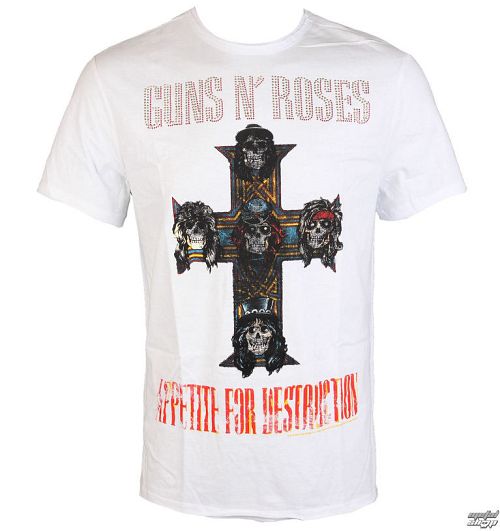 tričko pánske Guns N' Roses - CLASSIC DIAMANTE - WHT - AMPLIFIED - AV210APS