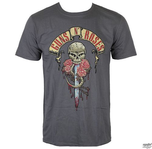 tričko pánske Guns N' Roses - Dripping Dagger - Charcoal - ROCK OFF - GNRTS23MC