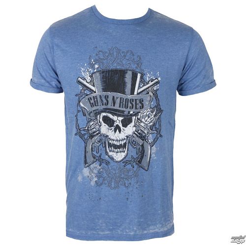 tričko pánske Guns N' Roses - Faded Skull - Mid Blue - ROCK OFF - GNRBO01MBL