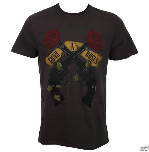 tričko pánske Guns N' Roses - SHOOTING ROSES - Charcoal - AMPLIFIED - ZAV210GRG