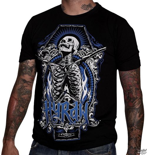 tričko pánske HYRAW - Skull & Bones - Black - HY010