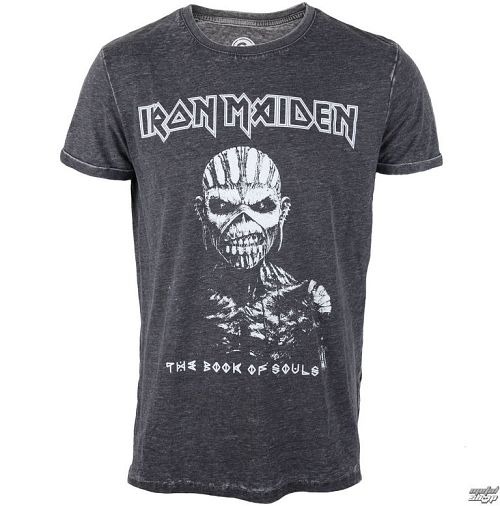 tričko pánske Iron Maiden - Book Of Souls - Burnout Grey - ROCK OFF - IMBOTEE52MG