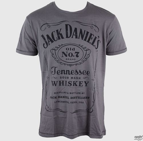 tričko pánske Jack Daniels - Classic Black Logo - Grey - BIOWORLD - TS011080JDS
