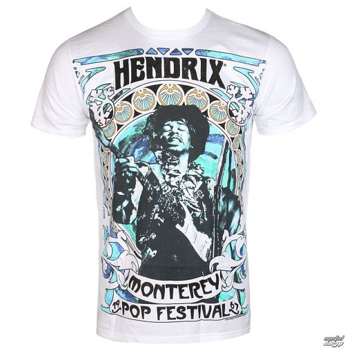 tričko pánske Jimi Hendrix - MONTEREY '67 - White - BRAVADO - 19751205