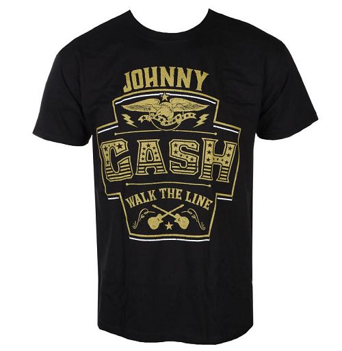 tričko pánske JOHNNY CASH - LABEL - BLACK - LIVE NATION - PE17415TSB