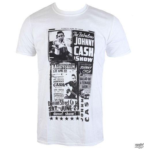 tričko pánske Johnny Cash - The Fabulous - White - ROCK OFF - JCTTRTW01MW