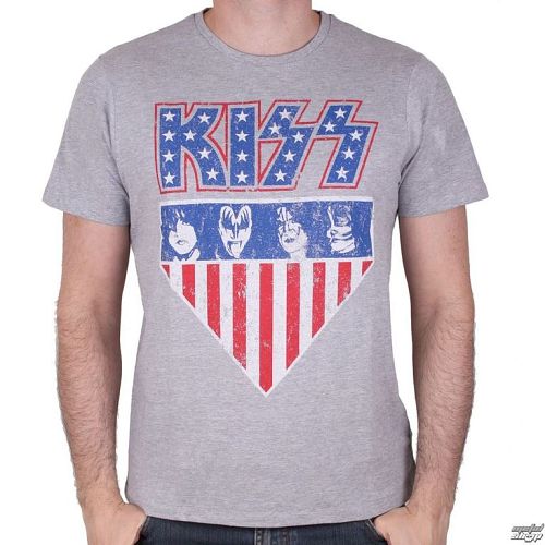 tričko pánske KISS - AMERICAN STYLE - GREY - LEGEND - MEKISSRTS008