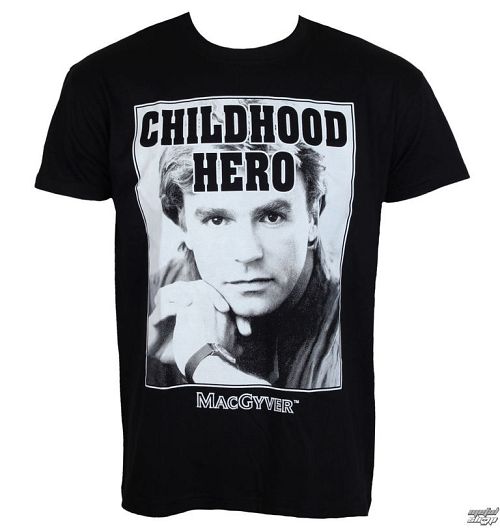 tričko pánske MacGyver - Childhood Hero - Black - HYBRIS - CBS-1-MG003-H59-2-BK