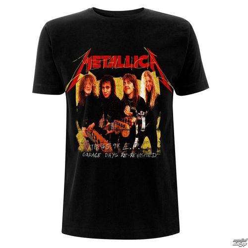tričko pánske Metallica - Garage Photo - Yellow Black - RTMTLTSBGAR