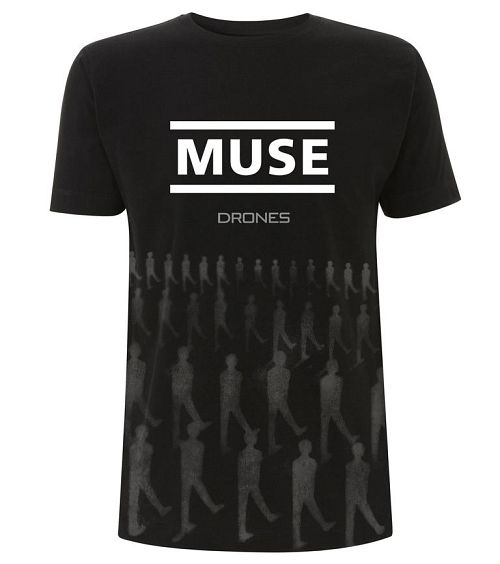 tričko pánske Muse - Toned Drones - Black - RTMUSTSBTON