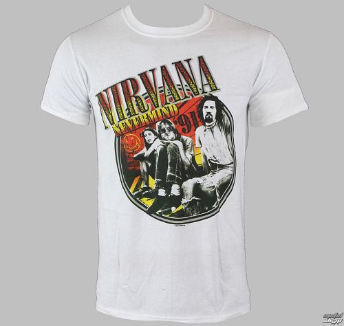 tričko pánske Nirvana - Full Colour Photo White - LIVE NATION - RTNIR0220